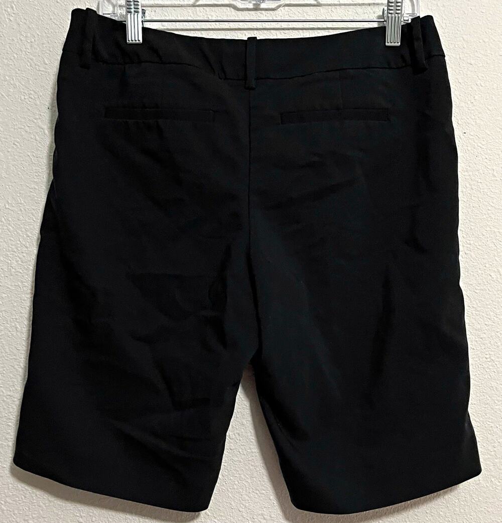 Mossimo Women's Bermuda Shorts 8 Black Mid-Rise Cotton Blend Stretch Pockets